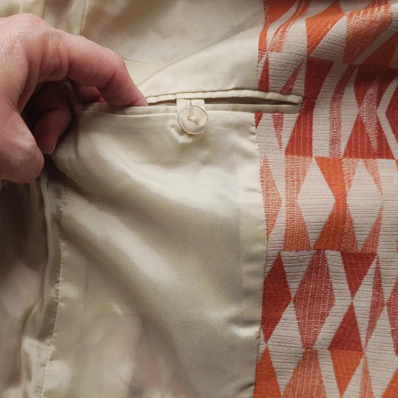 Doncaster Cotton Silk Blend Blazer Women's 10 Orange Tan Office Career Work - Picture 12 of 13